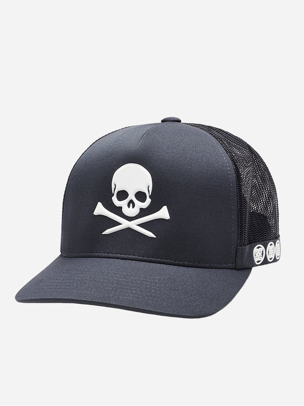 G/FORE Men's Skull & T's Trucker Hat Cap in Black & White